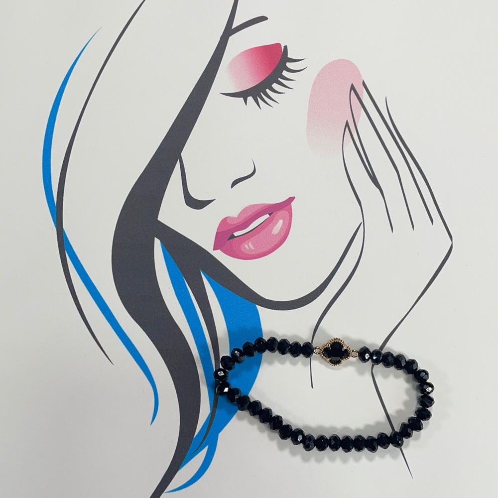 Clover Bead Bracelet (Black)
